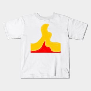 red yellow abstract watercolor design Kids T-Shirt